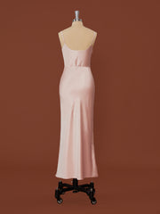 Ball Dress, Sheath Silk Like Satin Spaghetti Straps Tea-Length Dress