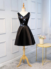Party Dress For Christmas Party, Short Black Prom Dresses, Black Short Formal Homecoming Dresses