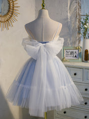 Party Dress For Ladies, Short Off the Shoulder Light Blue Prom Dresses, Light Blue Formal Homecoming Dresses