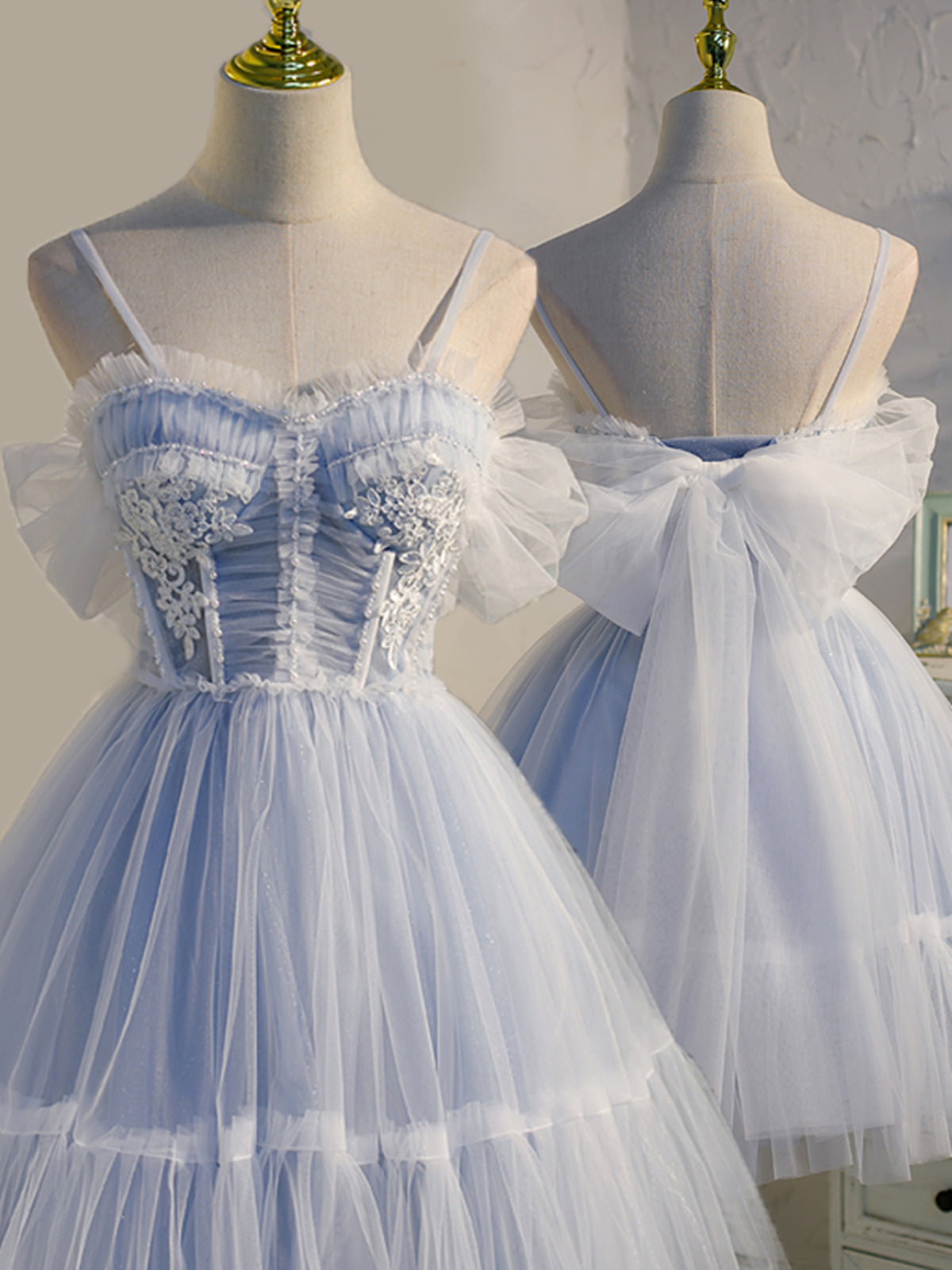 Party Dress Fall, Short Off the Shoulder Light Blue Prom Dresses, Light Blue Formal Homecoming Dresses