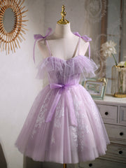 Party Dresses Size 28, Short Purple Lace Prom Dresses, Short Purple Lace Formal Homecoming Dresses