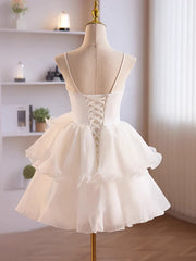 Bridesmaid Dress Navy Blue, Short White Tulle Prom Dress, Short White Tulle Formal Homecoming Dresses