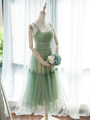 Formal Dresses Long Gowns, Simple Aline Tulle Green Short Prom Dress, Tulle Green Homecoming Dress