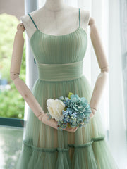 Formal Dress Boutiques Near Me, Simple Aline Tulle Green Short Prom Dress, Tulle Green Homecoming Dress