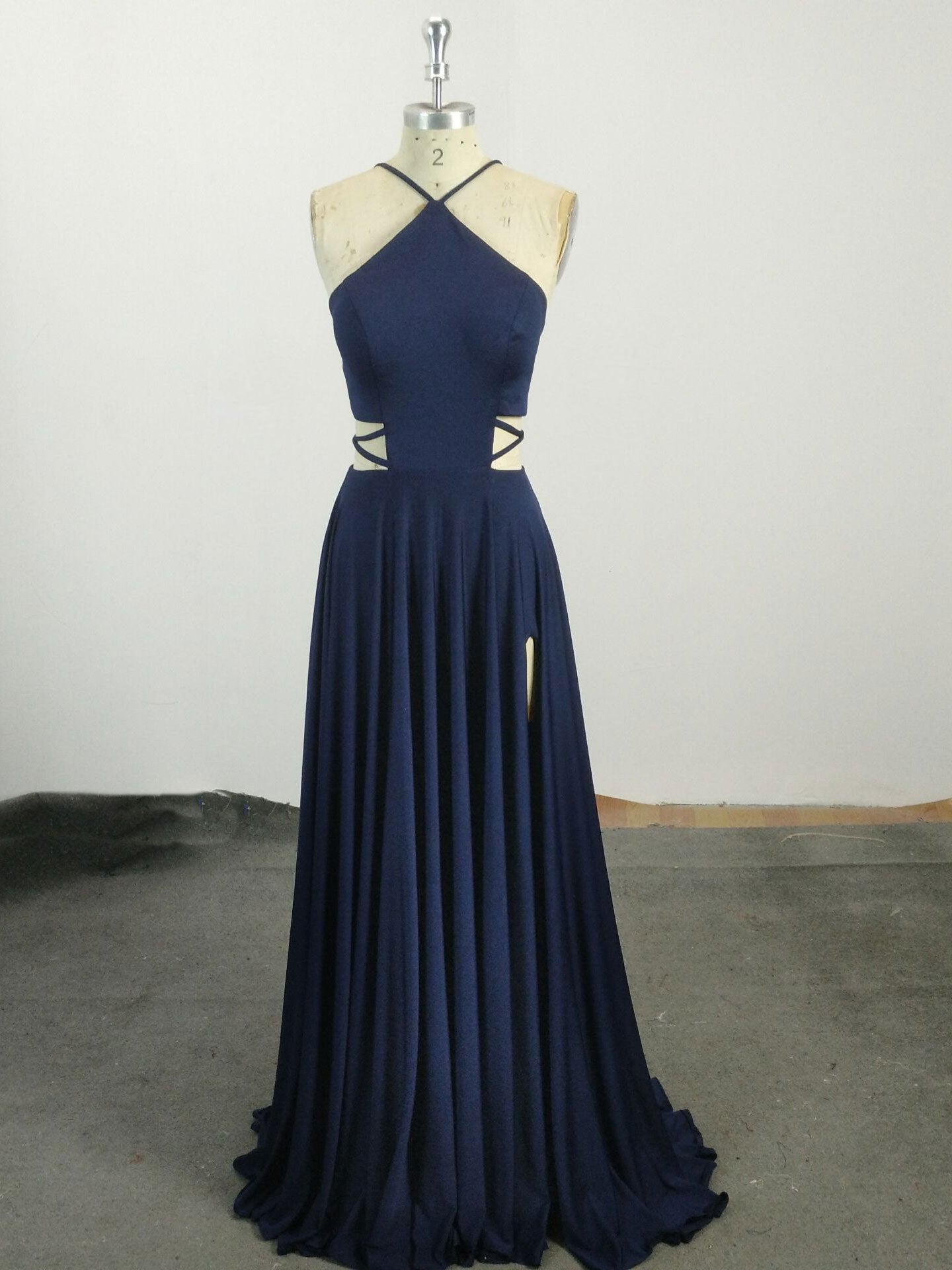 Prom Dress Long Quinceanera Dresses Tulle Formal Evening Gowns, Simple Chiffon Blue Long Prom Dress, Blue Evening Dress