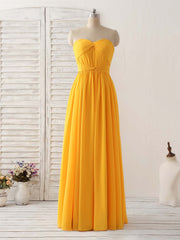Formal Dress Ideas, Simple Chiffon Yellow Long Prom Dress Simple Bridesmaid Dress