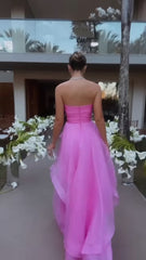 Formal Dress Summer, simple pink prom dress,modest evening dresses