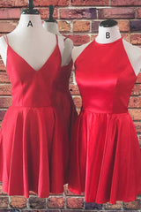 Prom Dresses Outfits, Simple Short Red Homecoming Dresses,Cocktail Dresses Classy