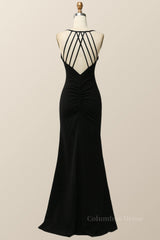 Hoco, Simply Black Mermaid Long Dress with Slit