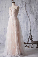 Wedding Dresses For Shorter Brides, Spaghetti Strap Ruffle Lace A-line Wedding Dress