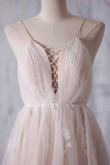 Wedding Dress For Short Brides, Spaghetti Strap Ruffle Lace A-line Wedding Dress