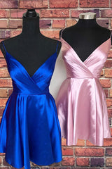 Prom Dresses 2023, Spaghetti Straps Satin Homecoming Dresses,Mini Prom Dress