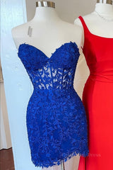 Prom Dress 2026, Strapless Lavender Lace Tulip Mini Dress