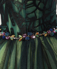 Emerald Green Prom Dress, Stylish Tulle Lace Short Prom Dress, Cute Lace Evening Dress
