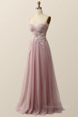 Evening Dresses 2027, Sweetheart Blush Pink 3D Floral Formal Dress