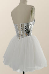 Prom Dresses Ideas, Sweetheart Mirror Glass A-line Short Dress