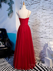 Silk Wedding Dress, Sweetheart Neck Red Long Prom Dresses, Red Long Formal Evening Dresses