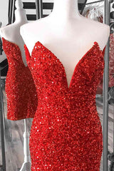 Party Dress Prom, Tight V Neck Red Sequins Short Party Dress,Sparkly Bodycon Dresses