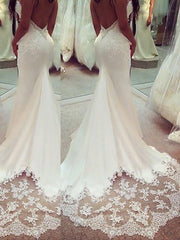 Wedding Dresses 2028 Trend New, Trumpet/Mermaid Straps Court Train Silk like Satin Wedding Dresses