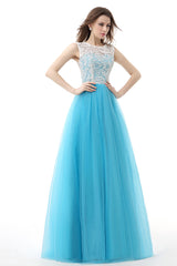 Tights Dress Outfit, Tulle Lace Light Sky Blue Prom Dresses
