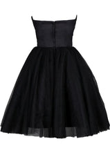 Couture Gown, Tulle Little Black Dress, Sweetheart Simple Short Party Dress