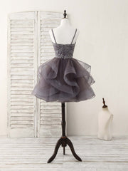 Prom Dress Inspiration, Unique Sweetheart Tulle Beads Short Prom Dress Cute Homecoming Dress