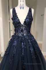Homecoming Dress Style, V Neck Beaded Black Lace Appliques Long Prom Dress, Black Lace Formal Graduation Evening Dress
