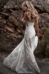Wedding Dress For, Gorgeous Sweetheart Low Back Lace Wedding Dresses Long Bridal Dress