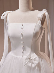 Short Black Dress, White A-Line Tulle Short Prom Dress, Cute White Homecoming Dress