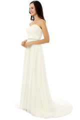 Party Dress Style Shop, White Chiffon Sweetheart With Beading Pleats Bridesmaid Dresses