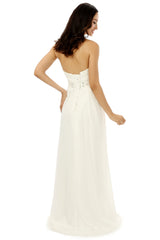 Party Dress Quick, White Chiffon Sweetheart With Pleats Beading Bridesmaid Dresses