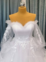 Prom Dresses Colors, White sweetheart neck tulle long prom gown, white evening dress
