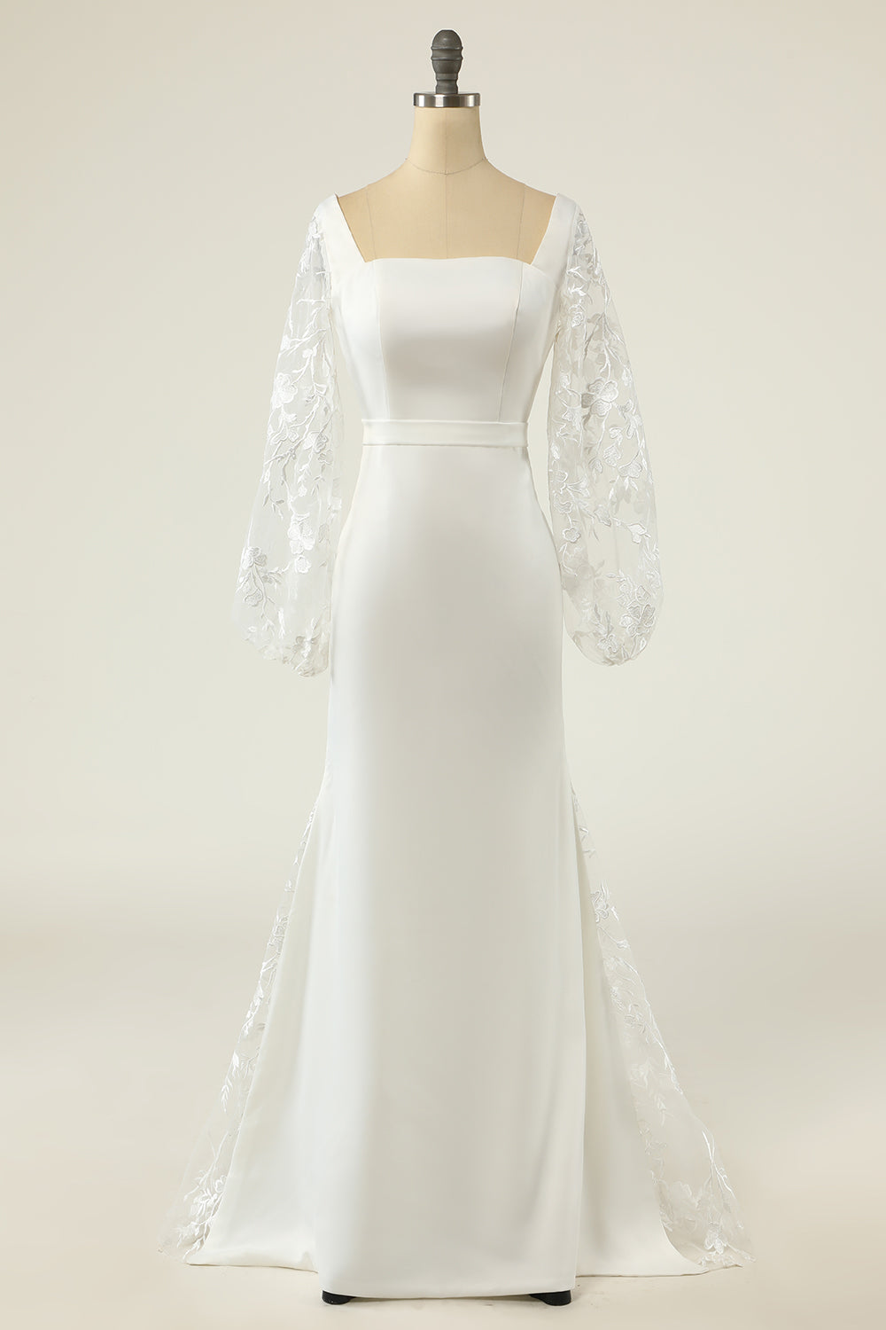 Wedding Dress 2022, White Mermaid Long Sleeves Wedding Dress