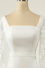 Wedding Dresses Dresses, White Mermaid Long Sleeves Wedding Dress