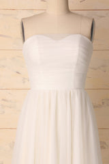 Prom Dress Long Formal Evening Gown, White Sweetheart Dress