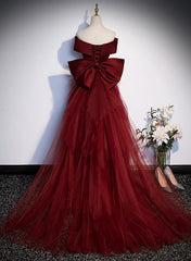 Wedding Color, Wine Red Mermaid Off Shouler Evening Dress, Wine Red Long Prom Dress Party Dress